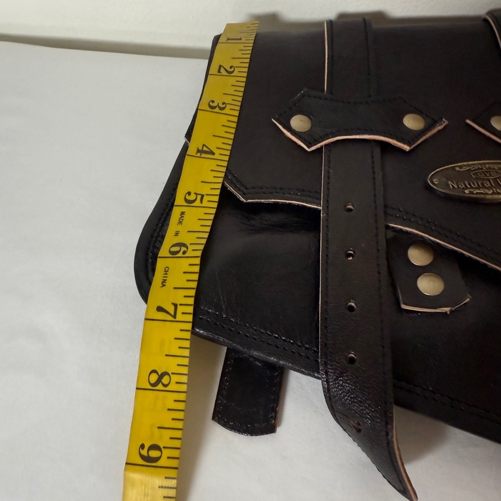 Natural World Panniers Side Bags Pair Of 2 Black Leather Motorcycle 2 Saddle Bag - Picture 11 of 12